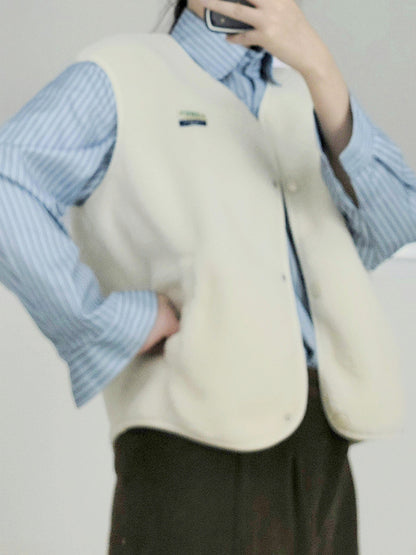 Dames Douce et décontractée gilet en teddy avec poches latérales Chic und Stil