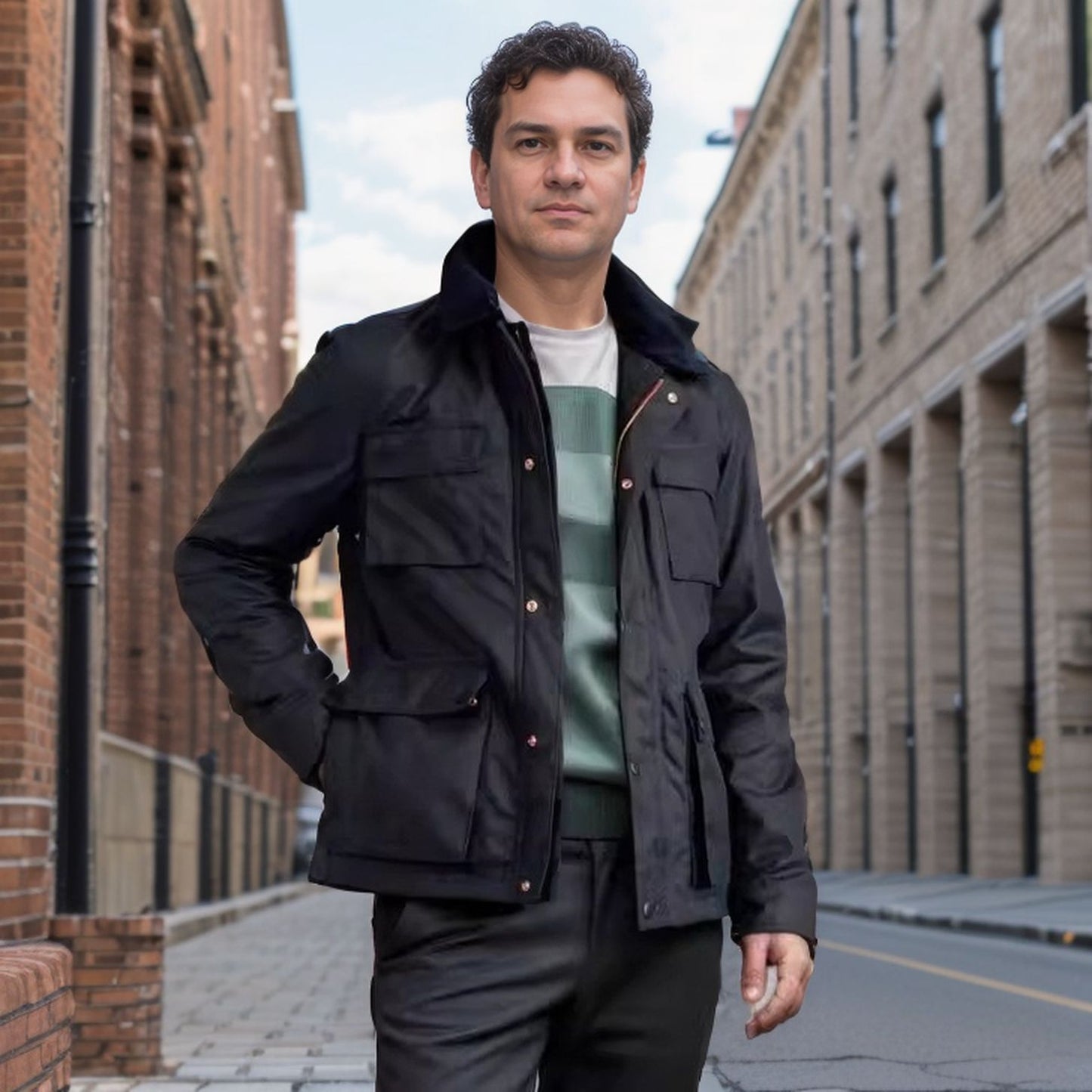 Functional sports jacket for men with practical pockets and high collar Chic and Style