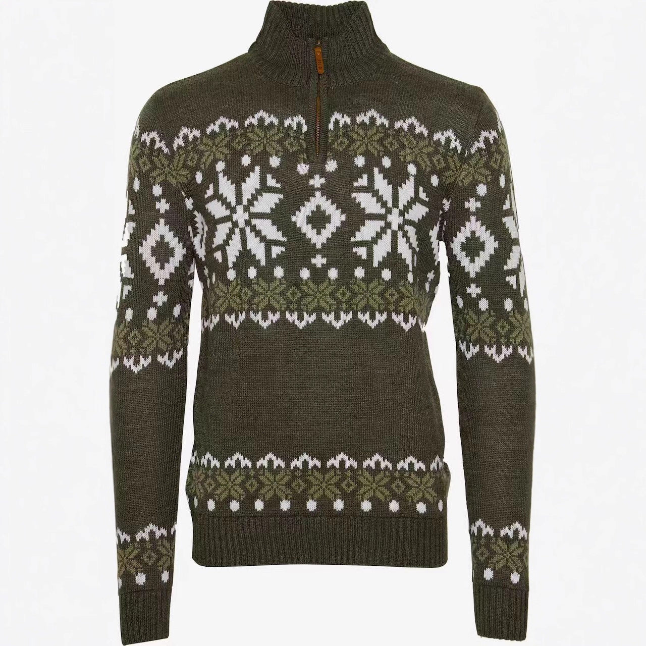 Pull en tricot pour hommes avec demi-fermeture éclair et motif de Noël Chic und Stil
