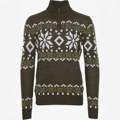 Pull en tricot pour hommes avec demi-fermeture éclair et motif de Noël Chic und Stil