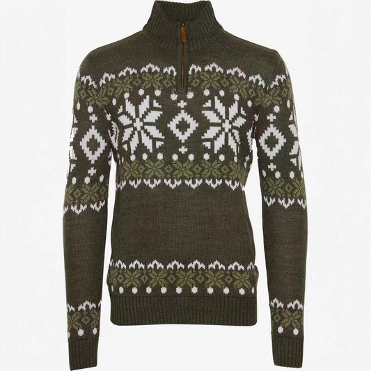 Pull en tricot pour hommes avec demi-fermeture éclair et motif de Noël Chic und Stil
