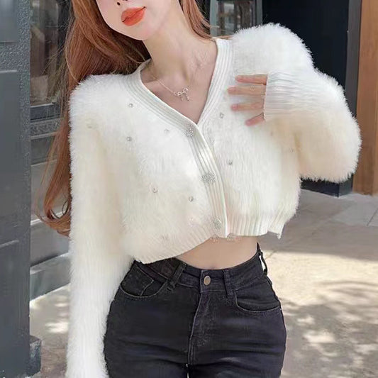 Dames pull-over douillet avec des accents scintillants et une coupe à la mode Chic und Stil