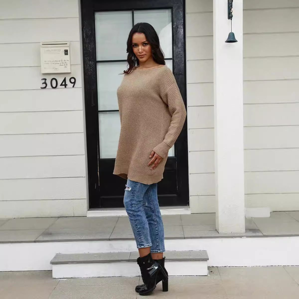 Pull en tricot surdimensionné pour femmes avec un motif texturé doux Chic und Stil