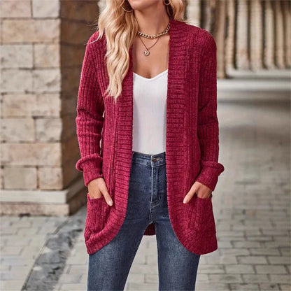 Dames cardigan décontracté avec poches et design texturé Chic und Stil