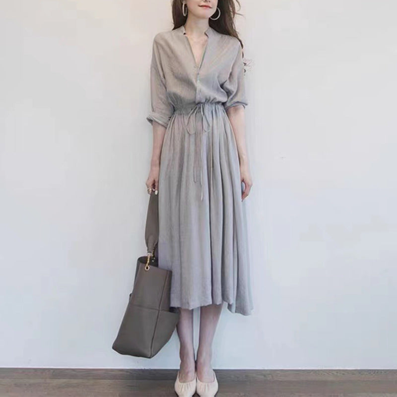 Robe midi boutonnée décontractée pour femme Chic und Stil