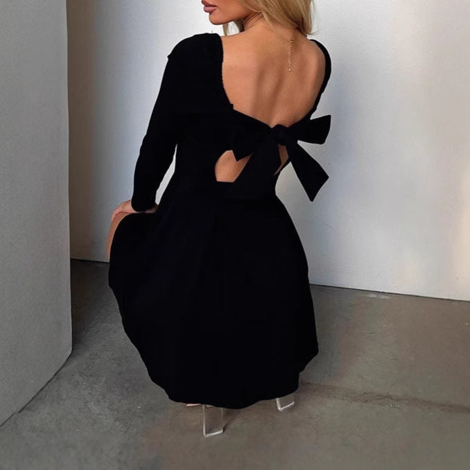 Robe mini d'été pour femmes avec manches bouffantes et décolleté carré Chic und Stil