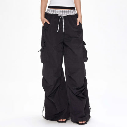 Wide-leg cargo pants for women with adjustable waistband Chic and Style