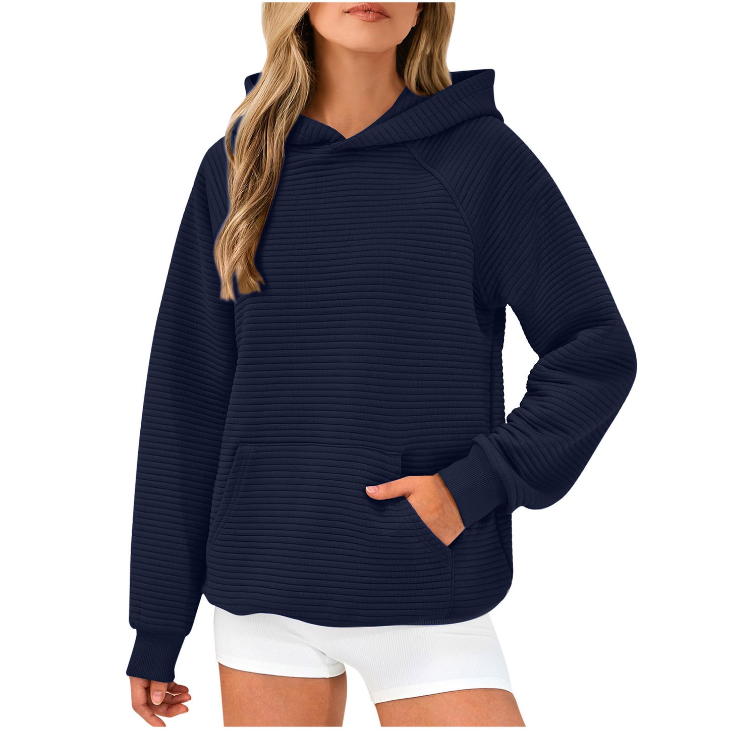Pull à capuche pour femmes en tissu texturé Chic und Stil