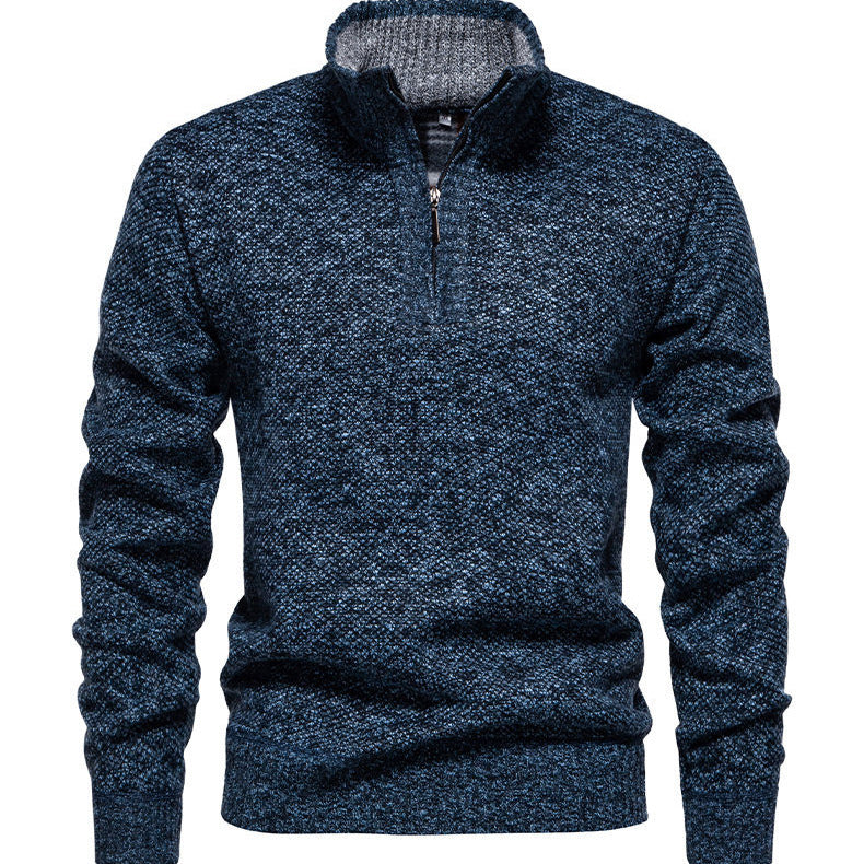 Pull-over zippé pour hommes avec design structuré Chic und Stil