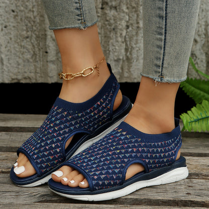 Sandales Confortables pour Dames avec Tige en Tricot Respirant Chic und Stil