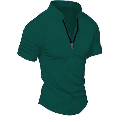 T-shirt de sport à manches courtes pour hommes avec fermeture éclair structurée Chic und Stil
