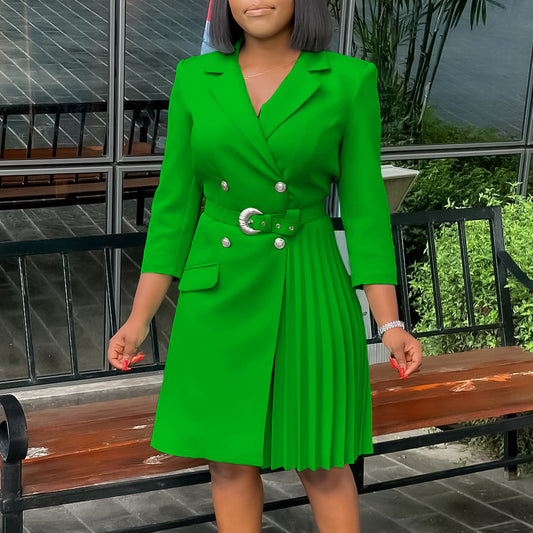 Robe blazer pour femmes avec ceinture cintrée et détails de boutons élégants Chic und Stil