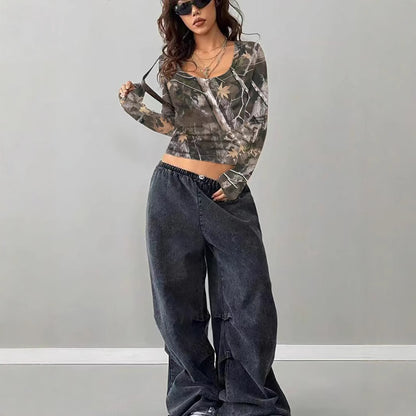 Chemise camouflée à manches longues pour femmes Chic und Stil