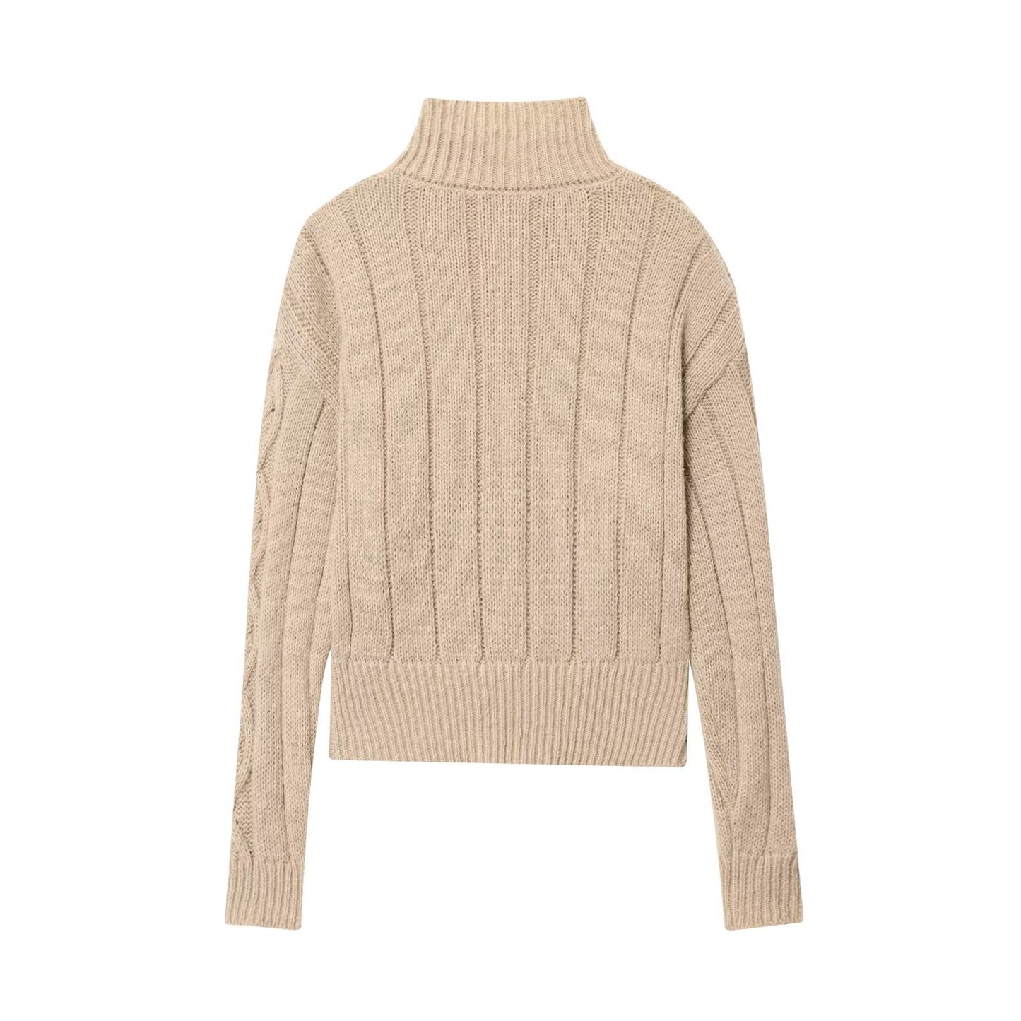 Pull en tricot à col montant et fermeture éclair pour femmes Chic und Stil