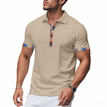 Hommes Polo-Shirt avec col coloré et aspect structuré Chic und Stil
