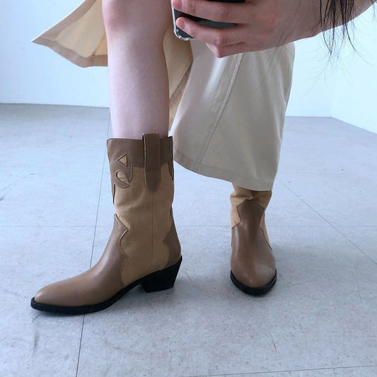Bottines pour femmes de style cowboy avec un design unique et un talon compact Chic und Stil