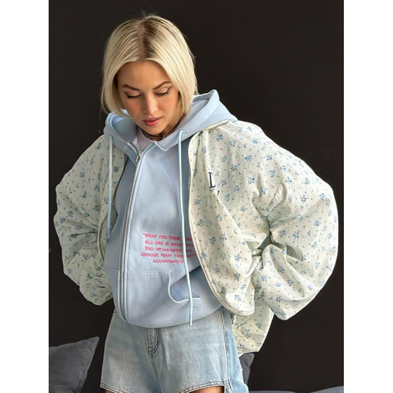 Dames décontractée veste oversize avec motif floral Chic und Stil