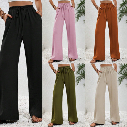 Loose-fit leisure pants for women with an elastic waistband and practical side pockets Chic and Style