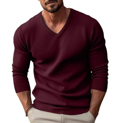 Pull homme élégant à col en V en coton de haute qualité Chic und Stil
