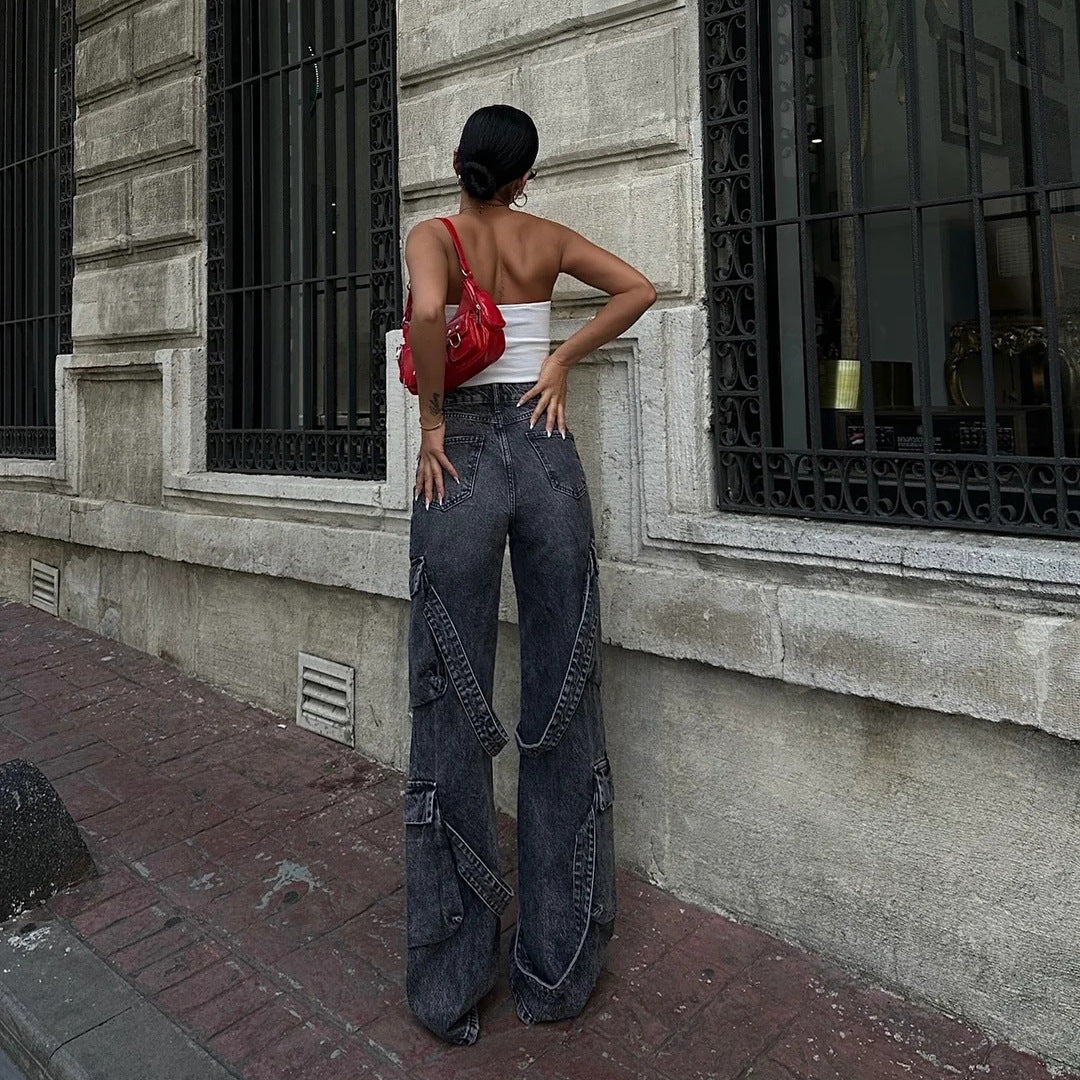 Dames Cargo-Jeans avec des poches frappantes Chic und Stil