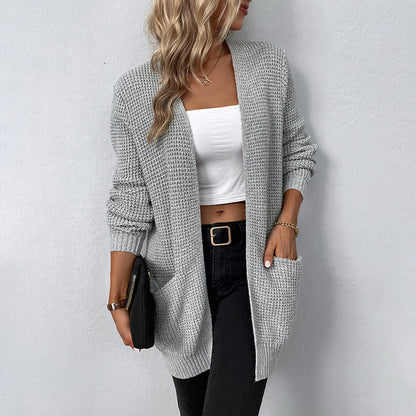 Veste en tricot décontractée pour dames avec poches profondes et coupe ouverte Chic und Stil