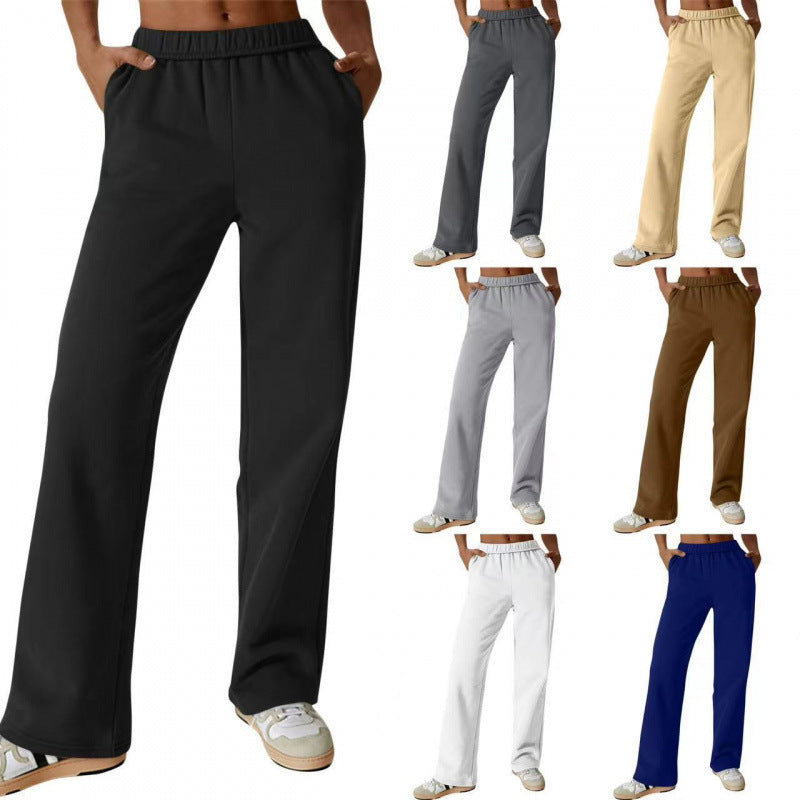 Casual training pants for women with elastic waistband and practical side pockets Chic and Style