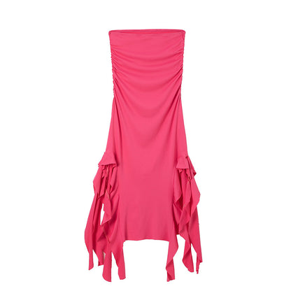 Robe maxi à fronces pour dames avec ourlet asymétrique Chic und Stil