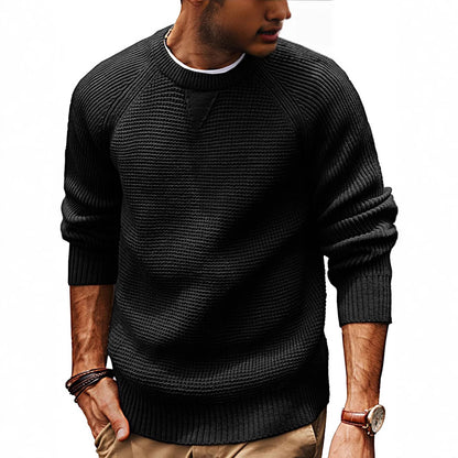 Pull en tricot décontracté pour hommes avec un motif de tissu structuré et un col rond Chic und Stil