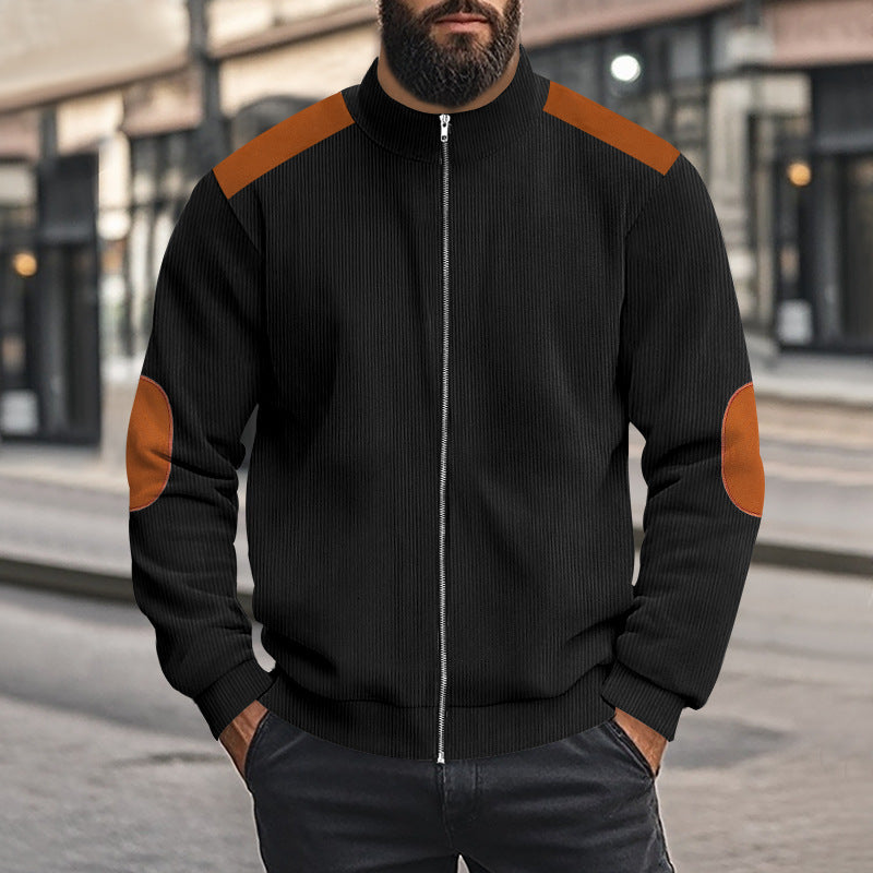 Veste de loisirs sportive pour hommes en tissu structuré avec détails contrastés Chic und Stil