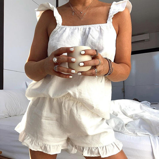 Dames Haut d'été léger avec détails en volants Chic und Stil