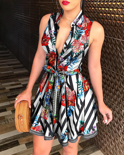 Dames Robe chemise mini stylée Chic und Stil
