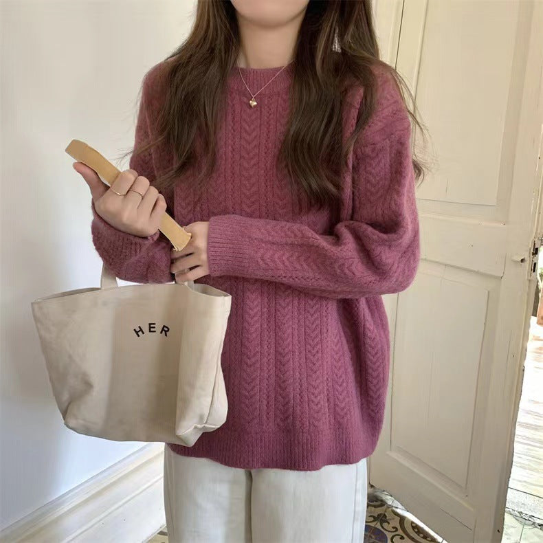 Pull en tricot confortable pour femmes avec un motif de tresse fin Chic und Stil