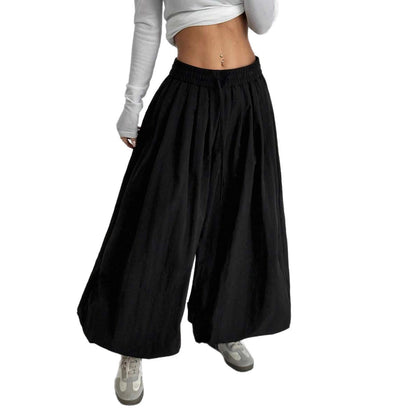 Women's Palazzo Pants, wide cut, with elastic waistband and side pockets Chic and Style