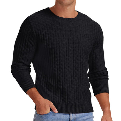 Pull-over rond col structuré pour hommes Chic und Stil