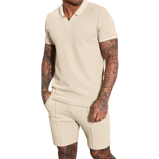 Homme polo à manches courtes confortable avec shorts assortis Chic und Stil