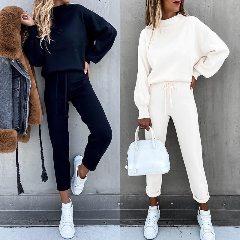 Ensemble de pull décontracté et élégant pour femmes avec col montant Chic und Stil