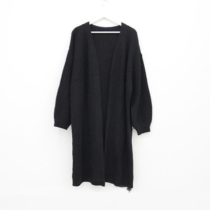 Cardigan en tricot épais pour femmes avec coupe ouverte et finitions de manches confortables Chic und Stil