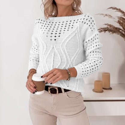 Pull en tricot pour femmes avec des motifs ajourés aérés et un joli design en torsades Chic und Stil