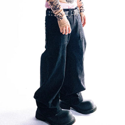 Pantalon cargo pour femmes avec œillets et design contrastant Chic und Stil