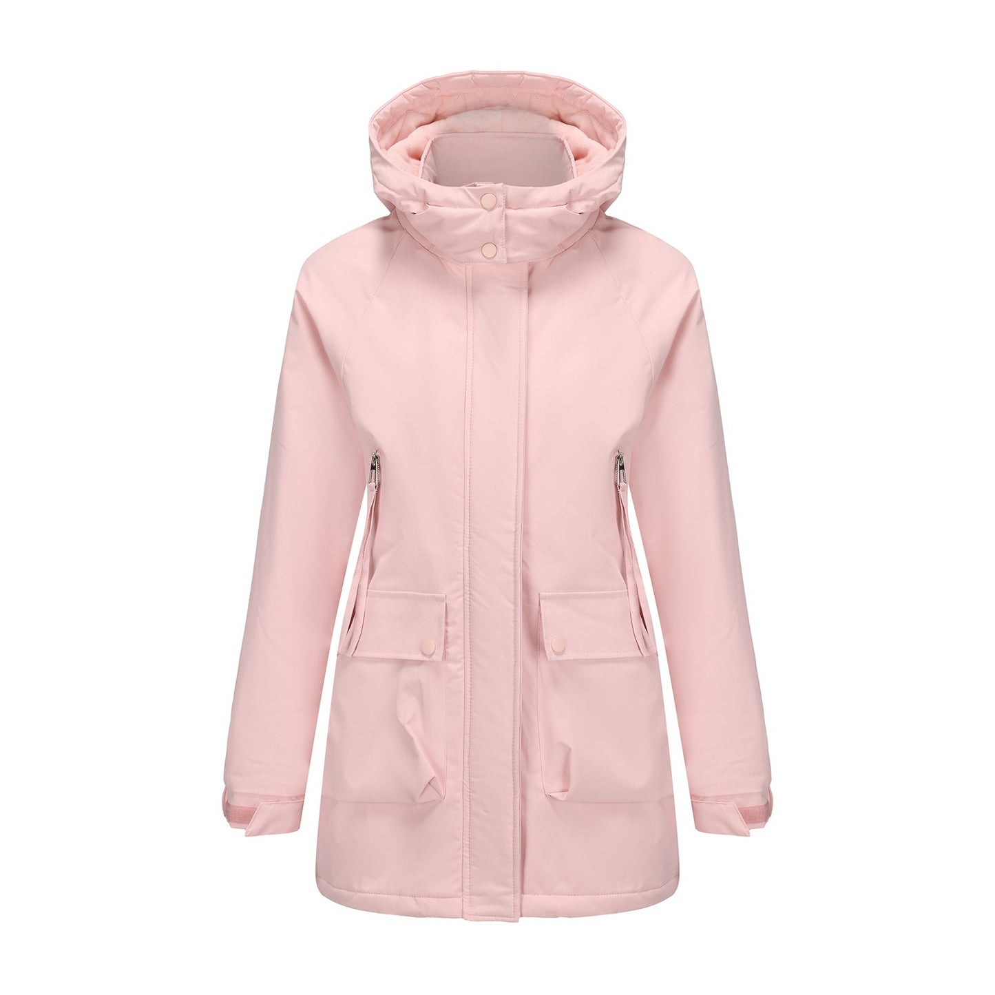 Functional jacket for women with removable hood and practical pockets Chic and Style
