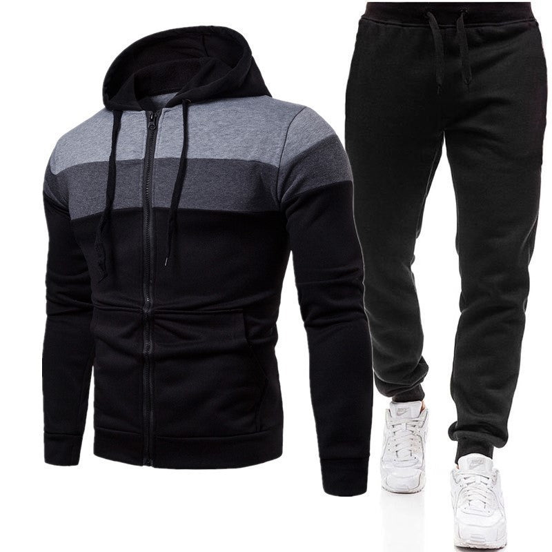 Men's sports set with flexible jogger pants and high-quality zipper Chic and Style