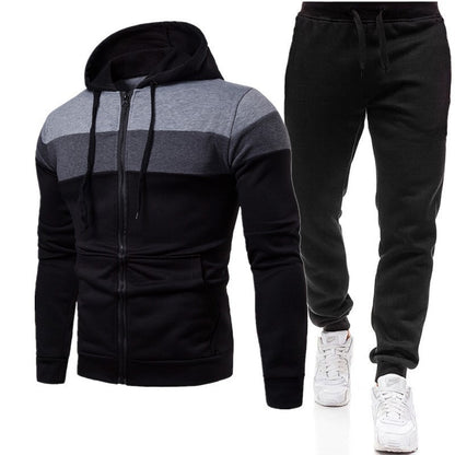 Men's sports set with flexible jogger pants and high-quality zipper Chic and Style