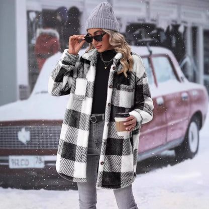 Dames Flanel-Hiver Veste Chic und Stil