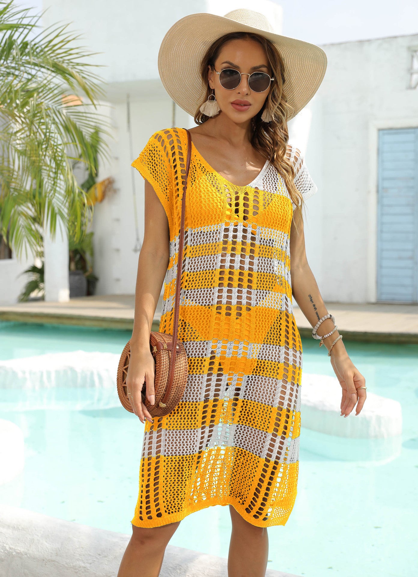 Femmes Robe de couverture en crochet stylée Chic und Stil
