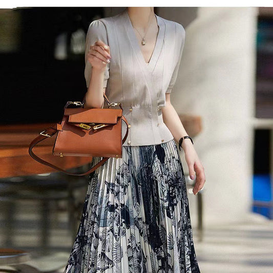 Haut en tricot à manches courtes pour femmes Chic und Stil
