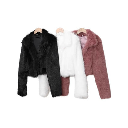 Dames élégante veste en fausse fourrure avec coupe volumineuse Chic und Stil