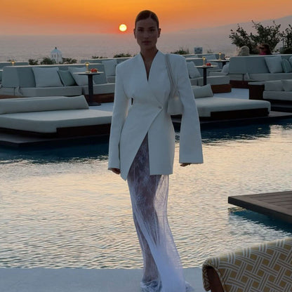 Blazer dress for women with refined lace accents Chic and Style