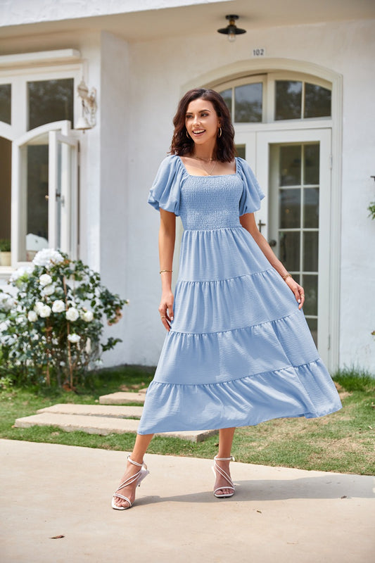Robe maxi femme avec des manches légèrement volumineuses Chic und Stil