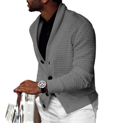 Cardigan tricot décontracté pour hommes avec motif trous innovant et coupe moderne Chic und Stil