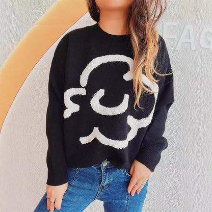Pull confortable pour dames avec motif ludique Chic und Stil
